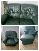 Skórzany zestaw wypoczynkowy 3+2+1+1+ puf