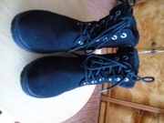  Okazja botki zamszowe czarne wczesnowiosenne