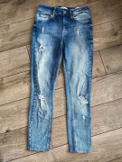 Damskie jeansy Only, S, 32, slim fit, przetarcia, stan bardzo dobry