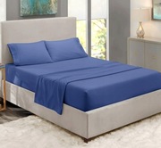 Prześcieradło  frotte z gumką 220x200 NIEBIESKI CIEMNY