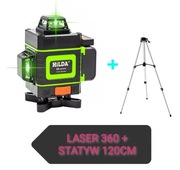 Laser krzyżowy zielony 360 poziomica HILDA + STATYW