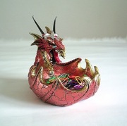 Pojemnik organizer gotycki OGNISTY SMOK na pendrive, spinacze itp (NOWY)