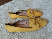 Czółenka płaskie musztardowe zara trafaluc 39