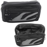 CZARNY PIÓRNIK ROZKŁADANY Z PRZEZROCZYSTĄ KIESZENIĄ 