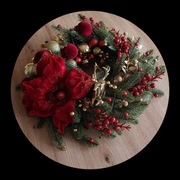 STROIK ŚWIĄTECZNY KOMPOZYCJA w czerwieni, podświetlana