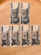Komplet banknotów PRL : 2razy 1000 zł (Kopernik), 4razy 2000 zł (Chrobry),
