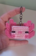 Brelok ręcznie robiony Minecraft Axolotl Aksolotl Handmade 