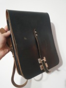 Zabytkowa raportówka listonoszka torba polowa skóra czarna Tomskór Polska