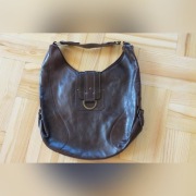 SKÓRA torba worek shopper brąz bordo