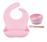 Silikonowy śliniaczek wraz z miseczką