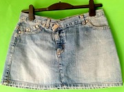 Sisley ultra mini jeansowa spódnica 38 40 M L bawełna niebieska