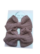 Spinki kokardy handmade czekoladowe