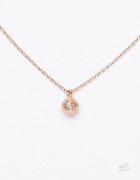 Srebrny925 Naszyjnik pokryty złoceniem różowym z zawieszką ażurowa kulka