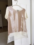 Błyszczący t-shirt, koszulka mgiełka H&M S