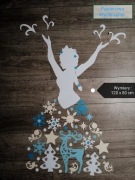 Dekoracja zima elsa kraina lodu śnieg szkoła okno 