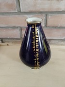 Piękny kobaltowo-złoty wazonik Sygnowany Echt Kobalt. Ręcznie malowany