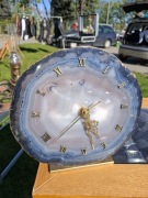 Zegar stołowy z kamienia naturalnego, rękodzieło vintage 