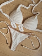 Strój kąpielowy Calzedonia M 85B/80C/75D bicolor 3d Coco white śmietankowy
