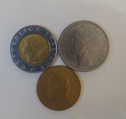 Włochy monety zestaw: 3 sztuki, różne nominały 