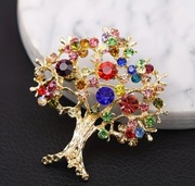 Elegancka broszka z kamieniami Drzewo Życia Nowa