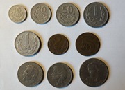 Zestaw 10 monet obiegowych PRL 1975 r. Komplet (ZL28)