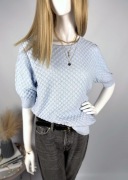 Sweterek Free Quent 100% bawełna XL/42 soft blue minimalist chic pleciony