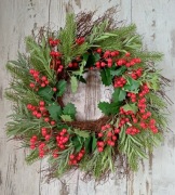 Nowy duży wieniec świąteczny z oświetleniem Home&You, średnica ok. 56 cm