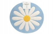 Podkładka filcowa 33 cm okrągła niebieska ze stokrotką