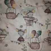 Materiał kupon flanela (wzór myszy) na poszewka jasiek szer.160 x dług.100