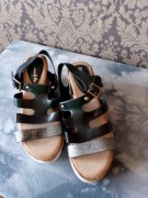 sandałki 38 damskie na koturnie