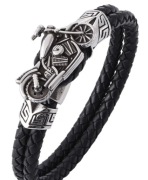 Dwuwarstwowa bransoletka z motorem dla niego unisex rzemyk+ pudełko