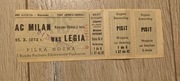 Bilet z meczu Legia Warszawa - AC MILAN 25.10.1972