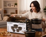 Garnki emaliowane Versace komplet zestaw 