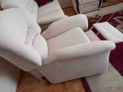 Fotel Genua Lux z funkcją relax, z podnóżkiem, relaks, ecree, beż krem