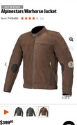 ALPINESTARS WARHORSE kurtka motocyklowa skórzana brąz 52 - L