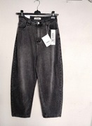 Szare jeansy damskie z wysokim stanem  balloon, nowe, rozmiar M/38 m.sara 