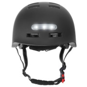 Kask czarny na rower ze światłem rozmiar L