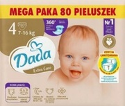 Pieluszki Dada Extra Care Rozmiar 4 80 szt. MEGA PAKA