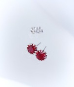 Srebrne kolczyki kolorowe cyrkonie sztyft srebro 925