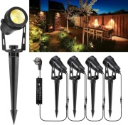 Lampy ogrodowe LED 12V 4 szt 15m IP65 1200lm ciepła biel