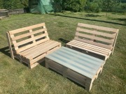 Meble ogrodowe z palet(stolik z szybą w komplecie)