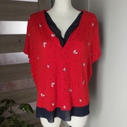 Pomarańczowa bluzka z motylami Mark & Spencer, r. 48,wygoda i styl w jednym