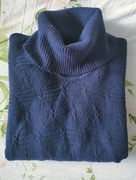 Ciepły granatowy golf damski 