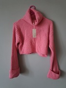 Nowy piękny sweter golf krótki S/36 różowy Nelly nly trend