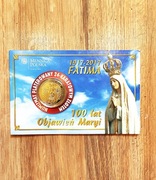 Numizmat platerowany 24 karatowym złotem 100lat Objawień Maryi (3x)