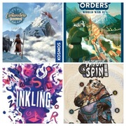 Zestaw 4 gier Panda Spin Na Rozkaz Inkling Cartaventura gry planszowe 