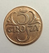 Moneta 5 groszy z 1938 roku