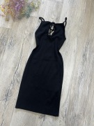 Czarna prążkowana dopasowana sukienka Zara nowa S