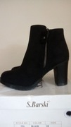 Czarne botki 38 S. Barski