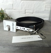 Nowy Pasek Calvin Klein CK Low Fix Srebrna Klamra 3x110 cm